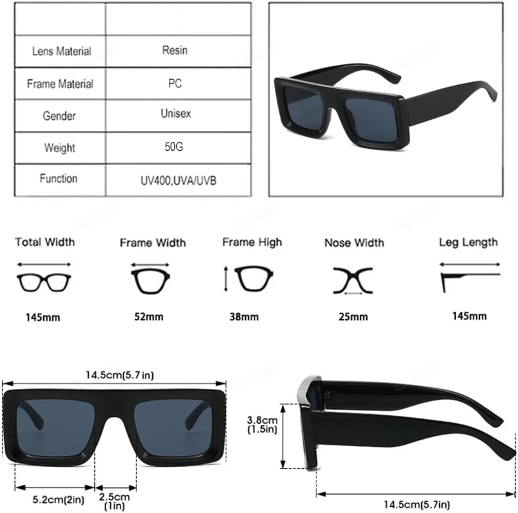 

Модные квадратные солнцезащитные очки для женщин, защита от УФ-излучения UV400, ретро, ​​трендовые, для мужчин, панк, леопардовый принт UATXTAU, Leopard Blue