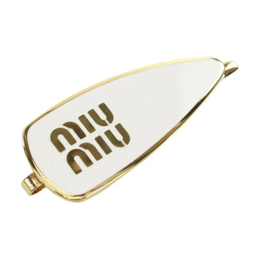 Hair clip с гравировкой логотипа MIU MIU, белый