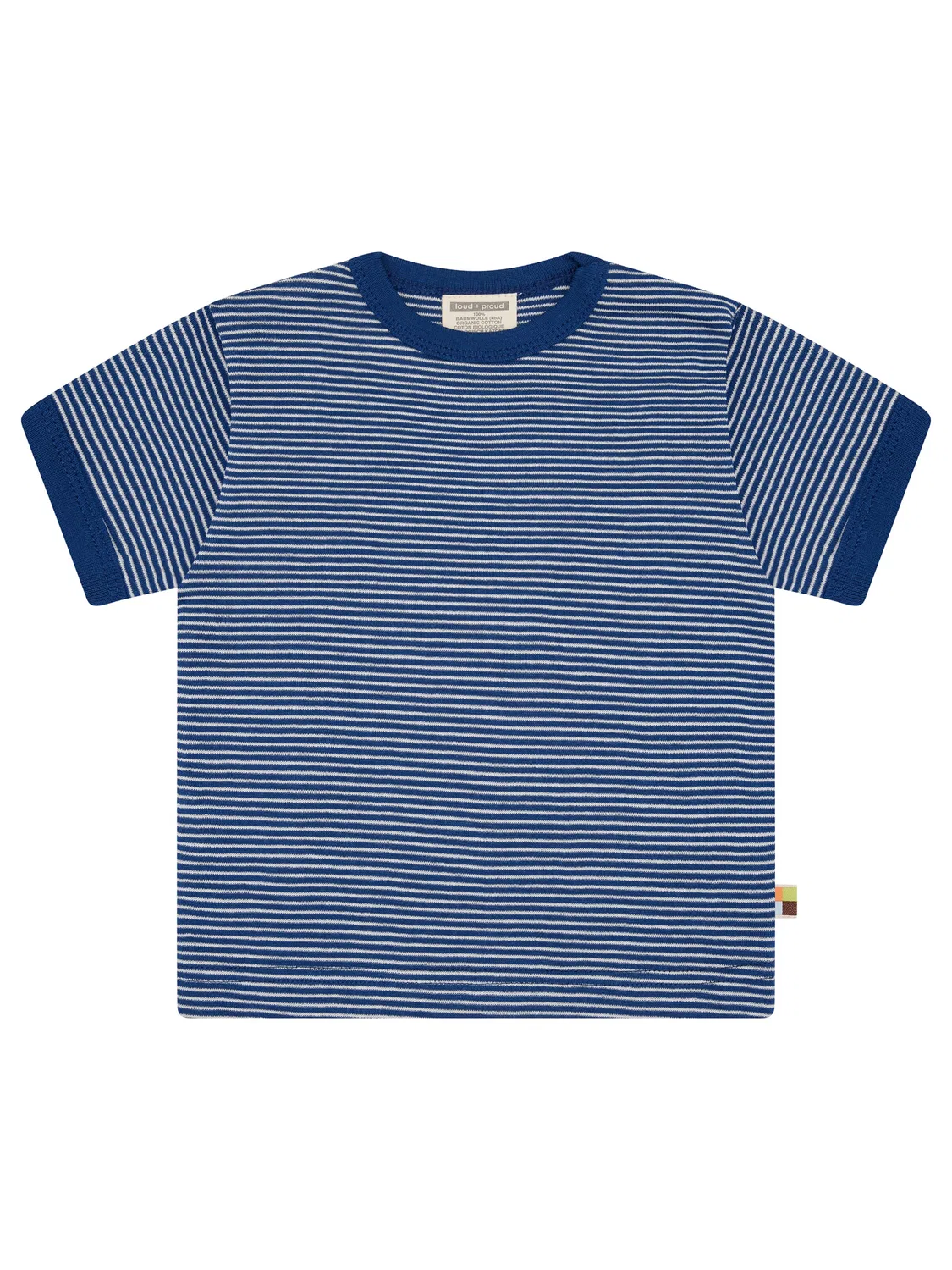 Футболка 'T-Shirt Streifen' Loud + Proud, Ultramarine Blue