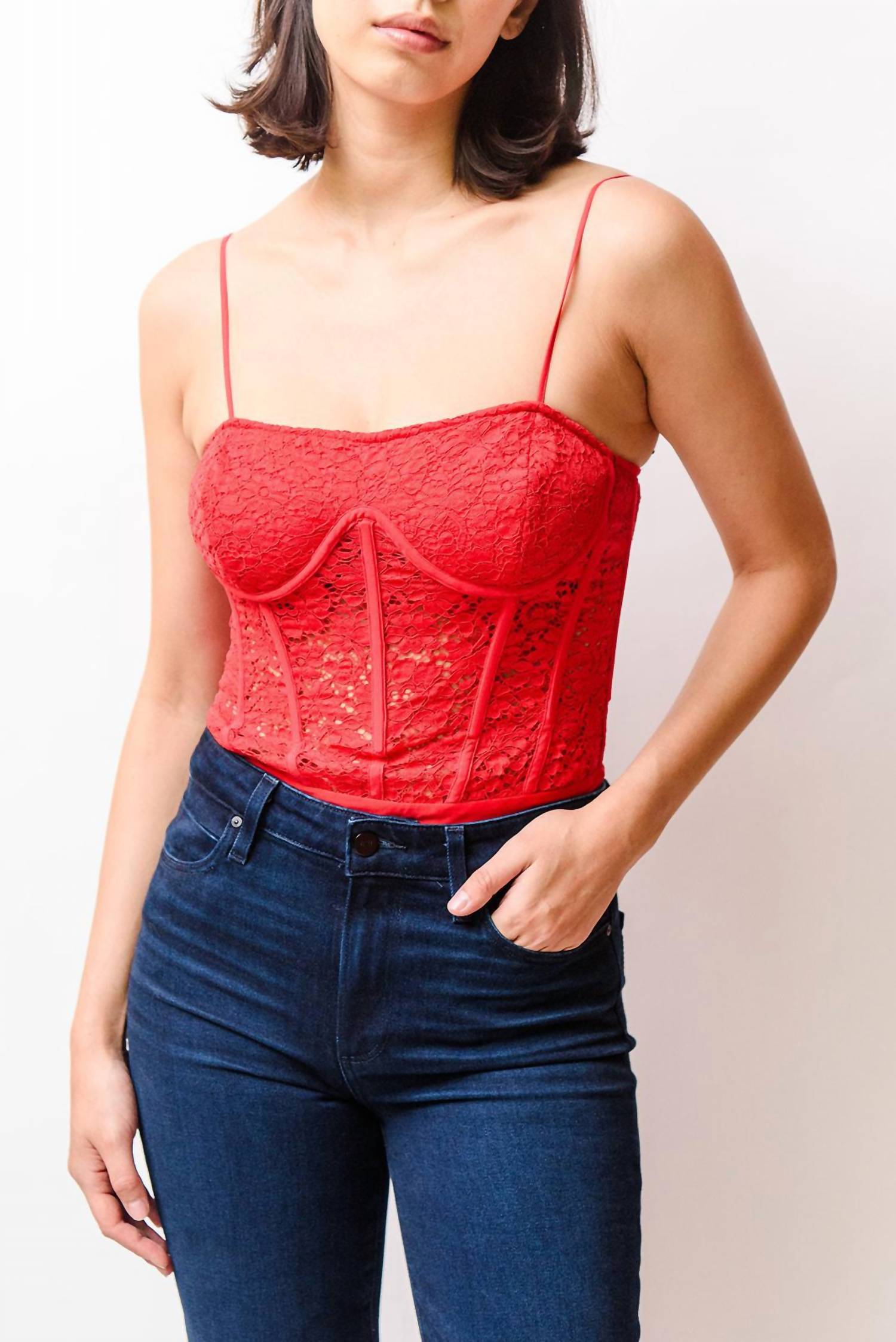 

Боди Jora красного цвета Cami NYC