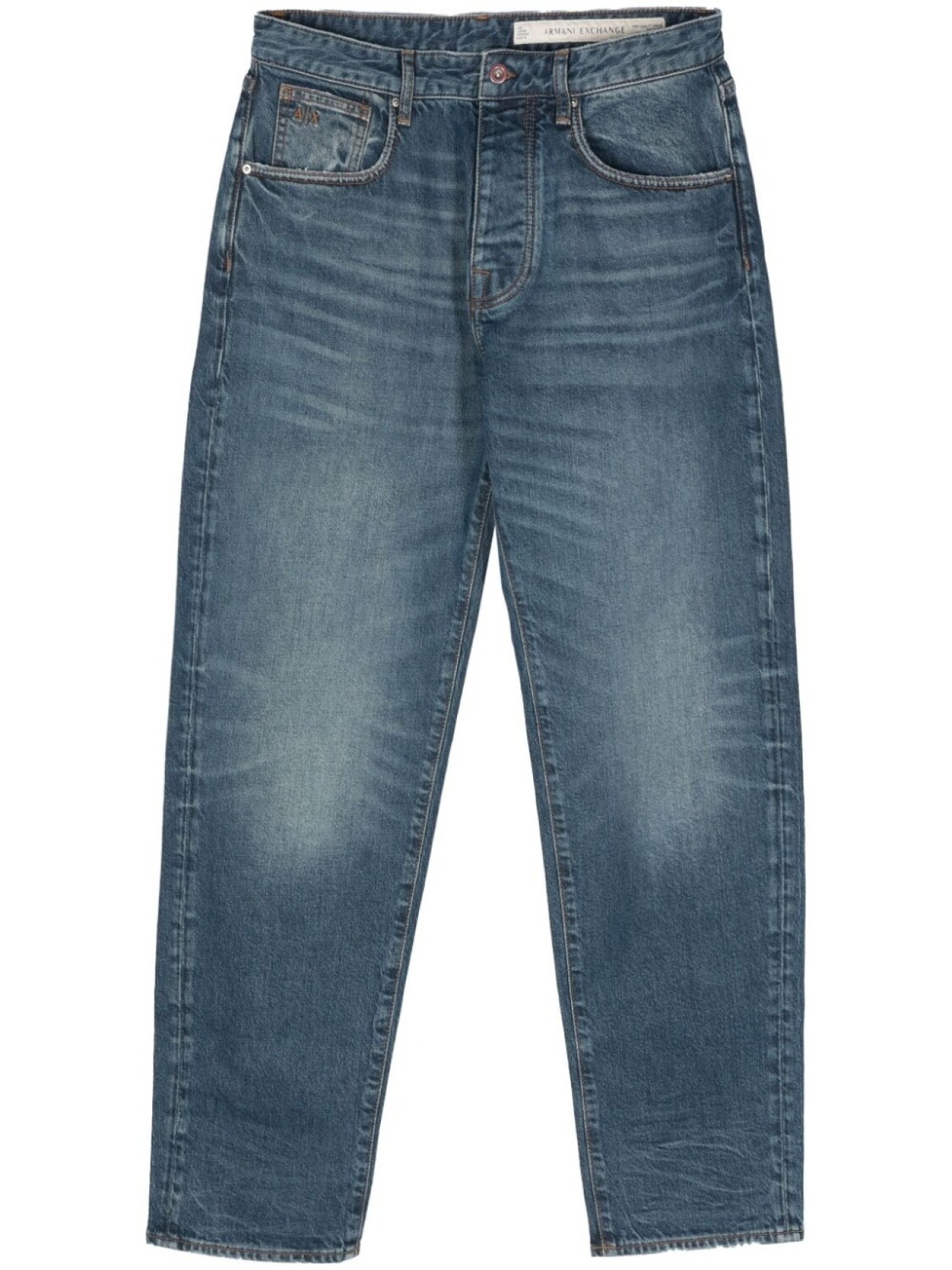

Armani Exchange зауженные джинсы с прорезями, синий