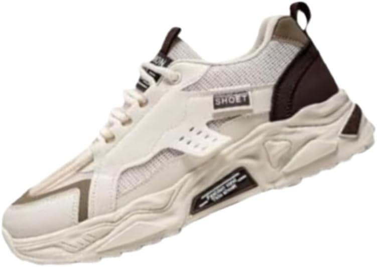 

Мужские спортивные кроссовки с толстой подошвой и дышащей сеткой - противоскользящие и стойкие к износу, подходят для бега, тренировок и повседневной носки Fmshi, бежевый