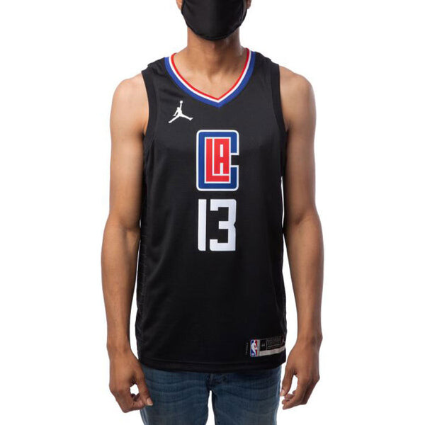Майка Air Jordan NBA SW Fan Edition Los Angeles Clippers Jersey 2020-21 Season George No. 13 Black, черный — фото 3