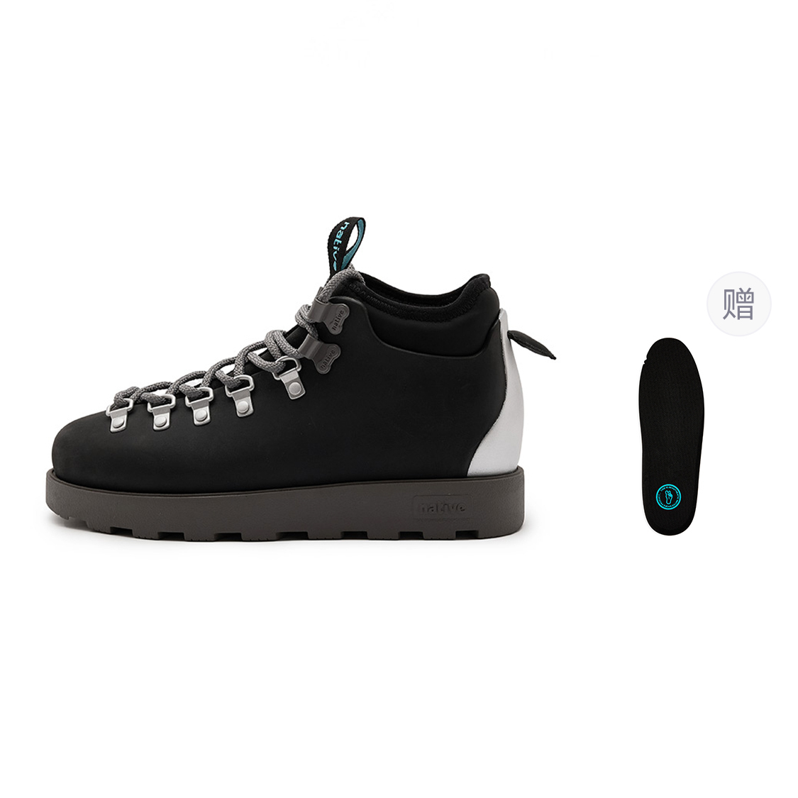 

Fitzsimmons 3 0 Urban Exploration Collection Waterproof Puffy Boots Short Martin Boot Unisex Native Shoes, черный | серебряный | серый[Gift Included Height-Increasing Insole]