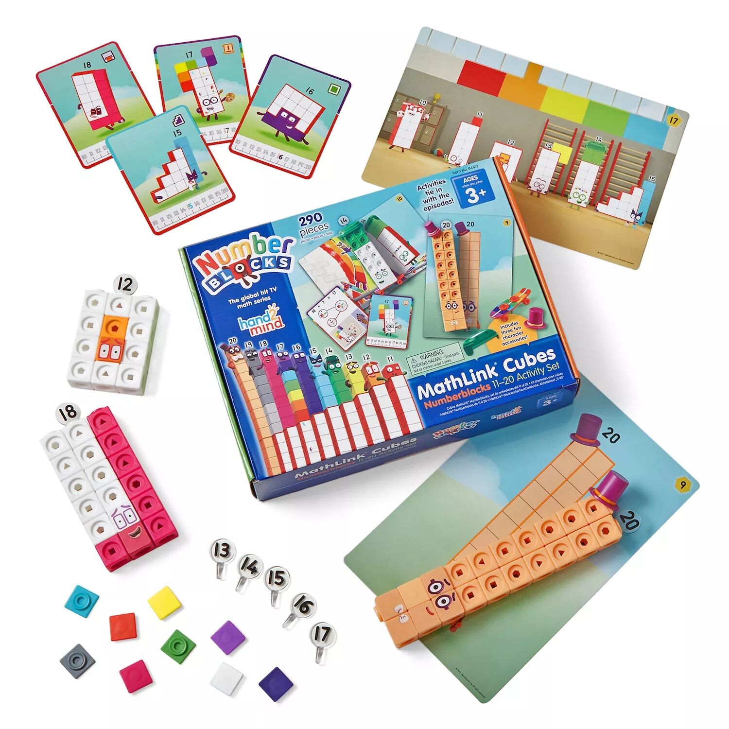 Набор заданий Hand2mind Numberblocks 11–20 с кубиками MathLink hand2mind