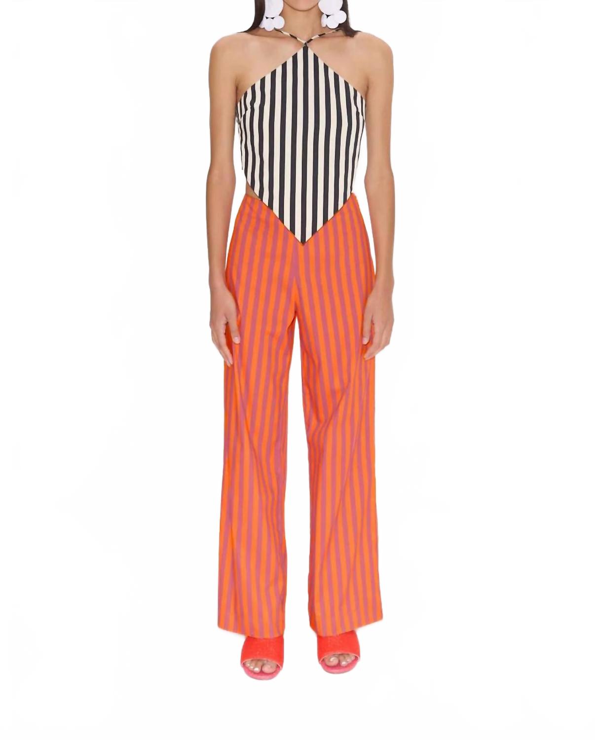 

Популиновые брюки палаццо Пиа в цветах гибискуса и мандарина Simon Miller, Hibiscus & Tangerine