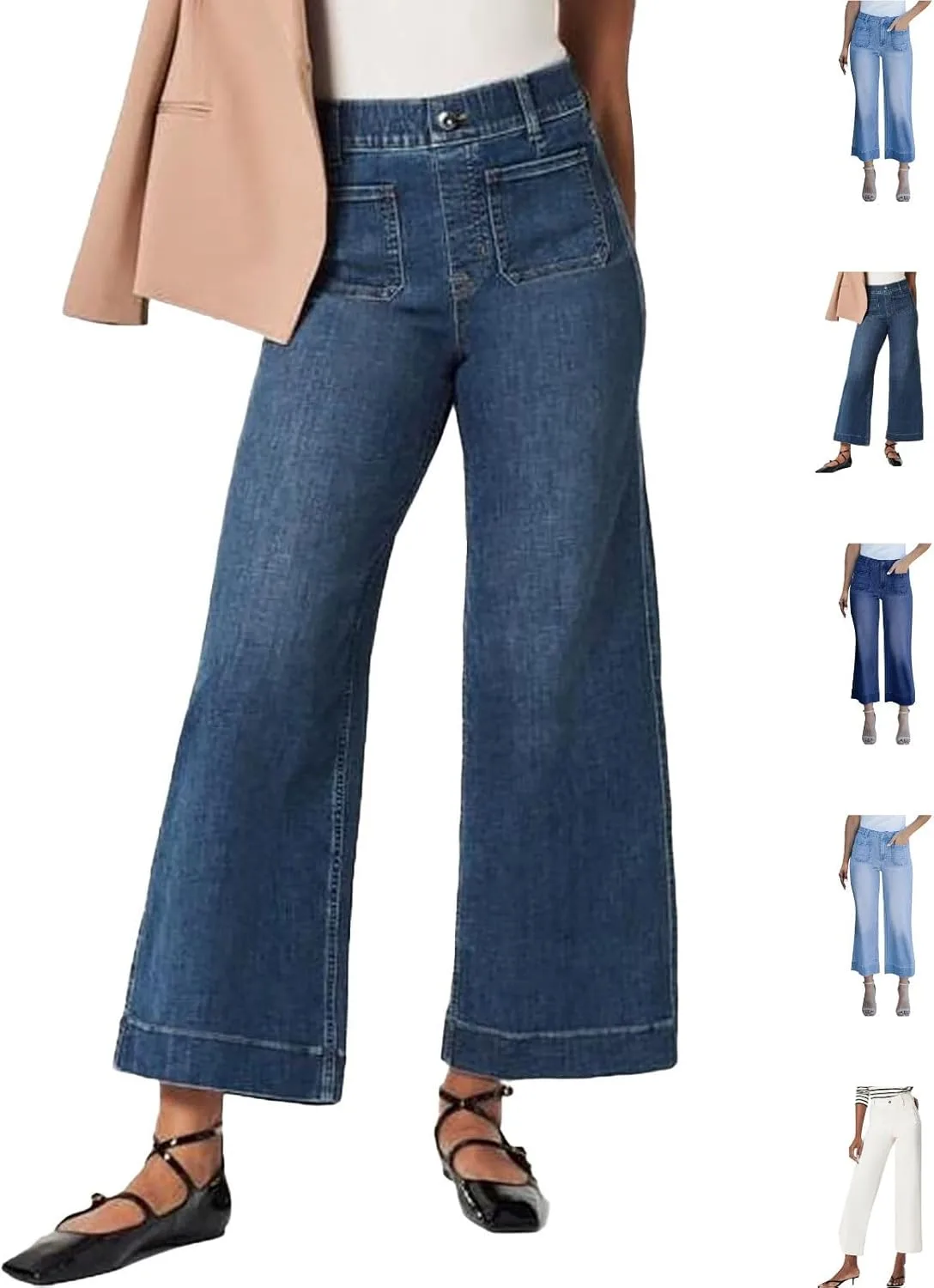 

Женские джинсы Oprah's Favorite Pants с высокой талией и широкими штанинами Lolvmvchi