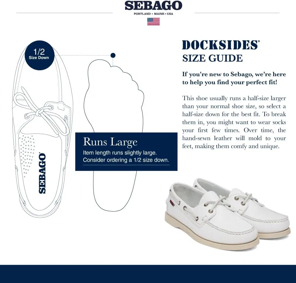 Лоферы Sebago Portland Boat Shoes белый — фото 3