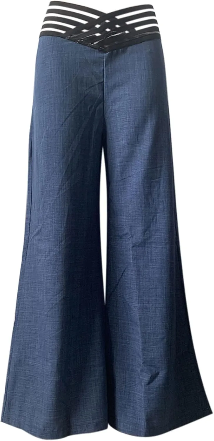 

Женские брюки с высокой талией и широкими штанинами Bestgift