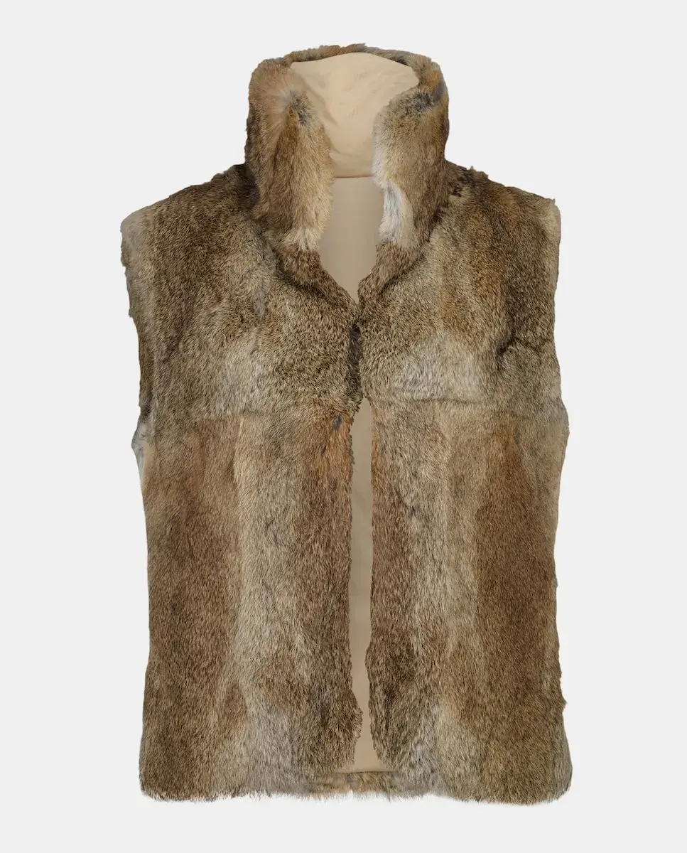 

Двусторонний короткий жилет с мехом Latouche, песочный