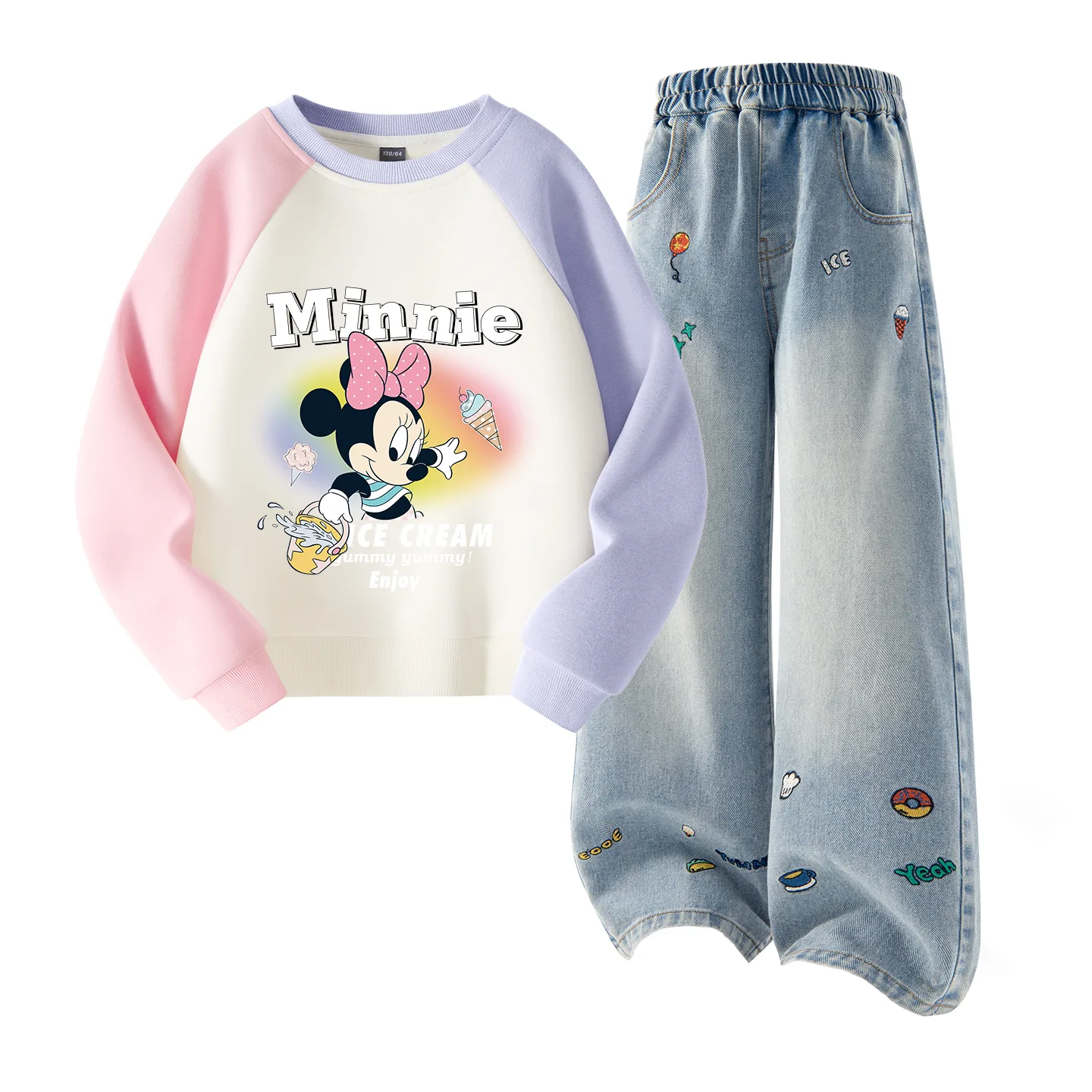 Детский спортивный комплект Casual Sportswear из 2 предметов Disney, Di Lifting Eye K Pink Purple+Solid Color Denim Blue — фото 3