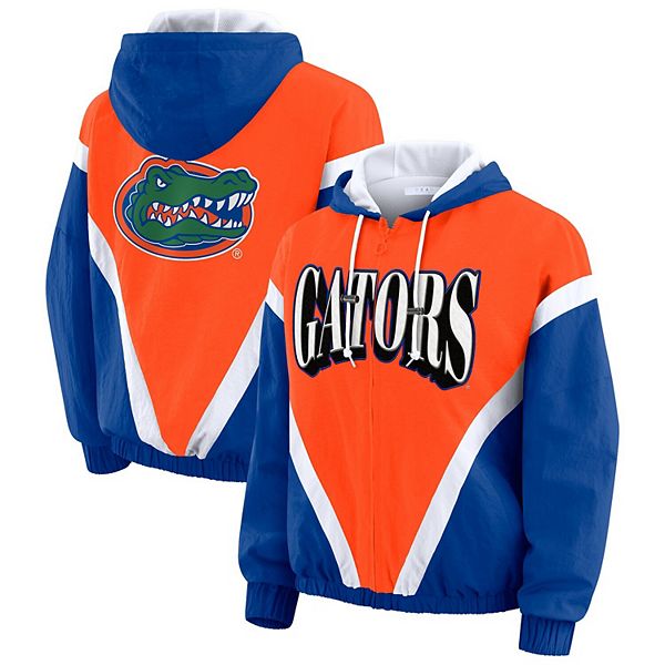 

Женская худи-ветровка с молнией и цветными блоками orange/royal florida gators Wear By Erin Andrews