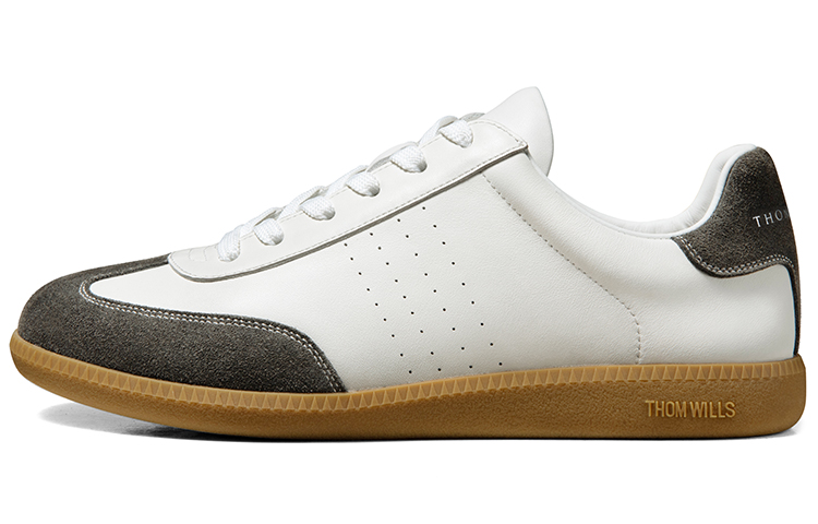 

THOM WILLS Классические винтажные удобные и дышащие белые кроссовки для скейтборда унисекс серо-белые, цвет Gray White (Men's)