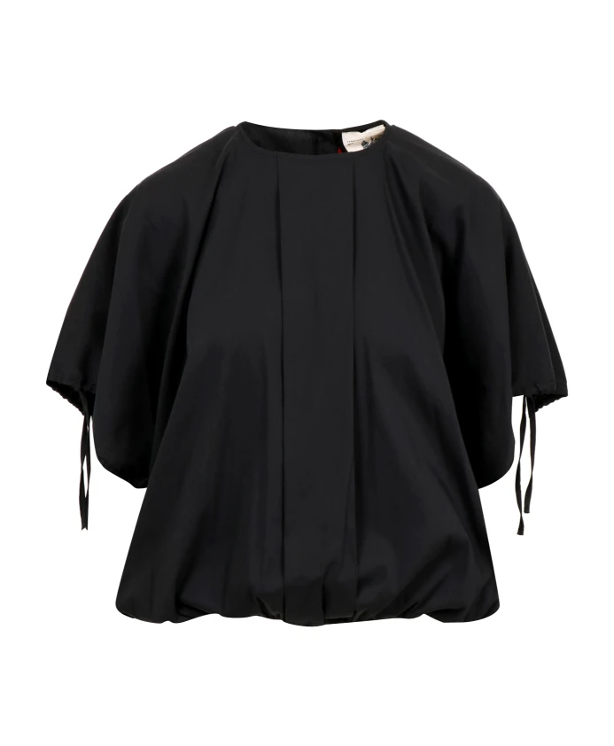 

Черная хлопковая футболка с круглым вырезом Semicouture, черный