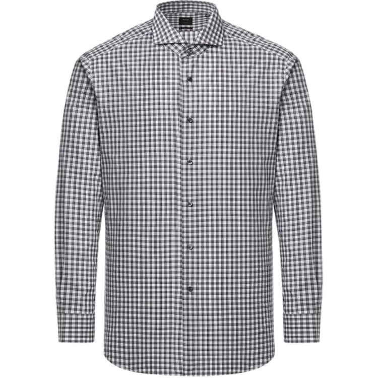 

Hugo Boss Мужская рубашка с черными лацканами, средней высоты