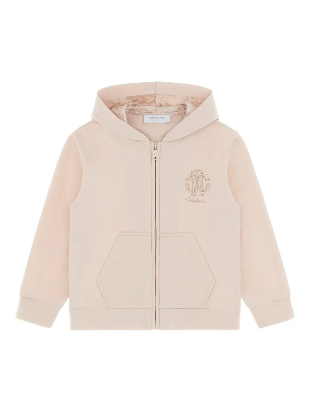 

Свитшот на молнии с логотипом Roberto Cavalli, бежевый