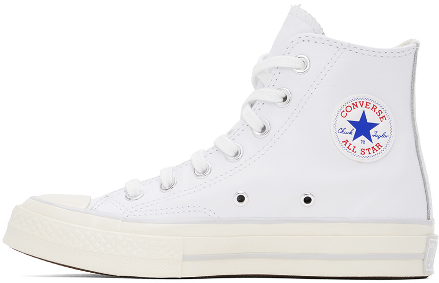 Белые кожаные кроссовки Chuck 70 Converse, White/Fossilized/Egret — фото 3
