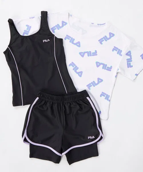 Школьный купальник FILA с футболкой, фиолетовый