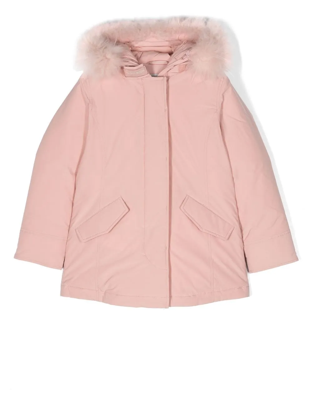 

Пуховик с капюшоном Woolrich Kids, розовый