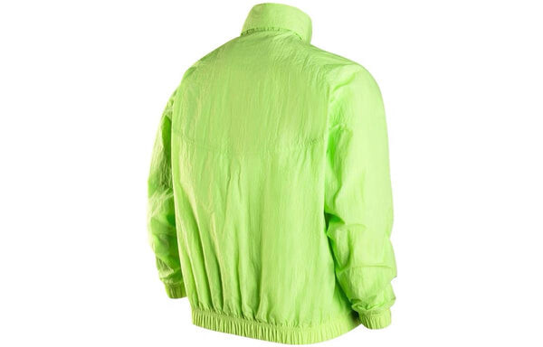 Куртка Men's Nike Solid Color Logo Label Breathable Windproof Stand Collar Half Zipper Long Sleeves Jacket Autumn Green, зеленый — фото 2