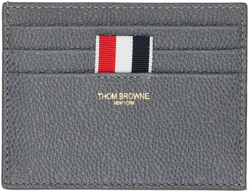 

Серая визитница с аппликацией в виде краба Thom Browne