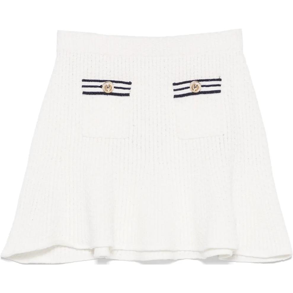 

Текстурная вязаная мини-юбка Self portrait Self-portrait, белый