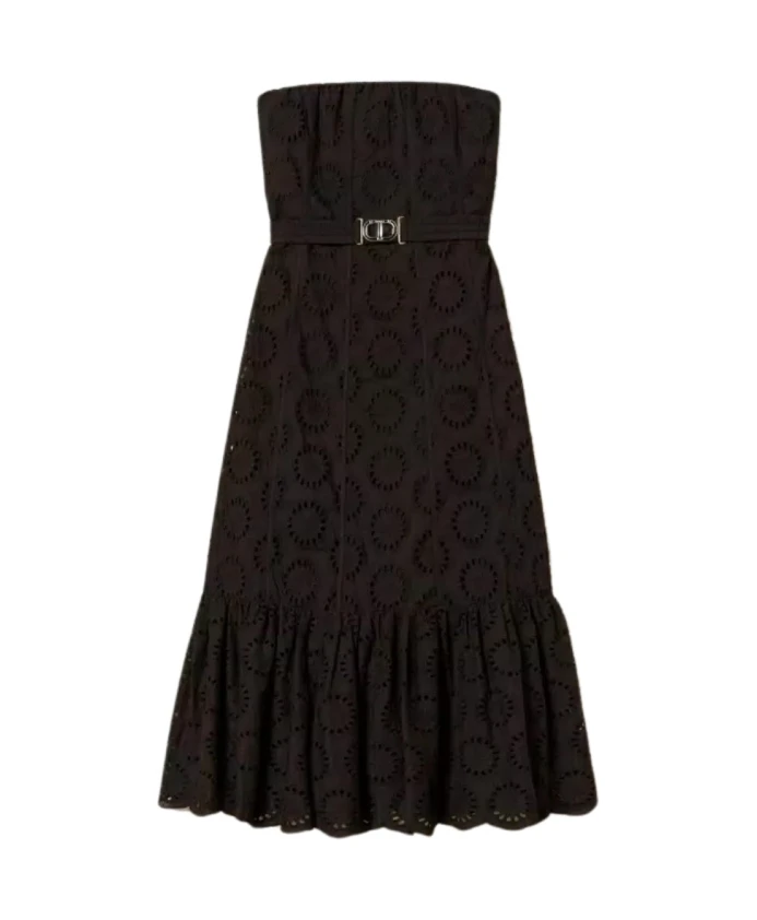 

Черное вышитое платье-бюстье Twinset, черный