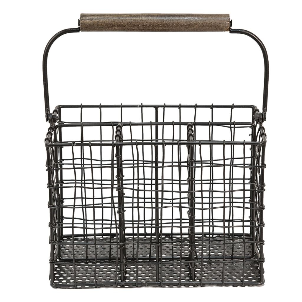 

Поднос для столовых приборов Clayre & Eef 22x14x15 см, черный железо Clayre&Eef