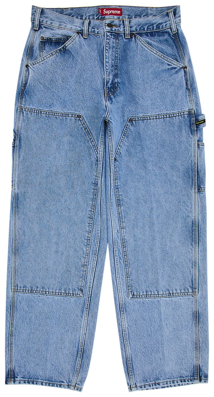 

Брюки Supreme Double Knee Painter Pant 'Washed Indigo', синий