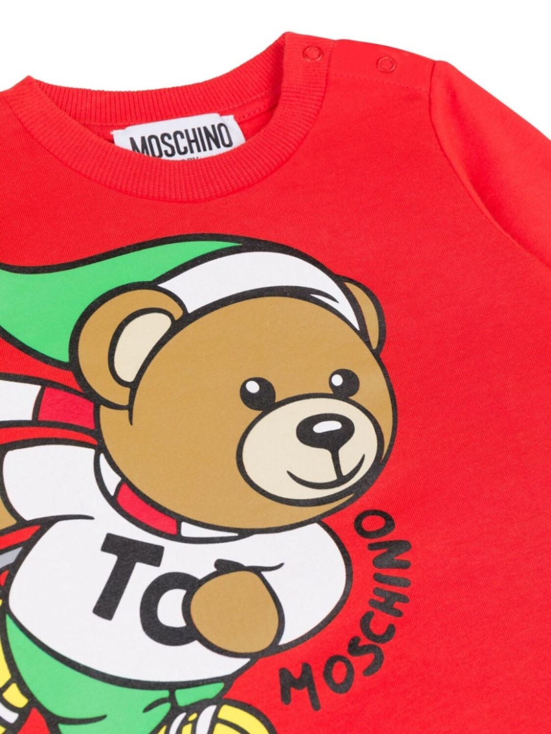 Moschino Kids футболка с принтом Teddy Bear, красный — фото 3