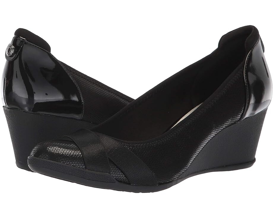 Туфли Anne Klein Sport Timeout Wedge Heel, цвет Black Fabric
