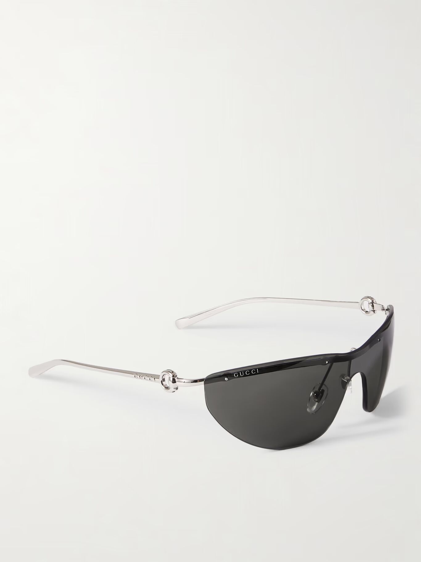

Солнцезащитные очки-авиаторы серебристого оттенка с оправой GUCCI EYEWEAR, серебряный