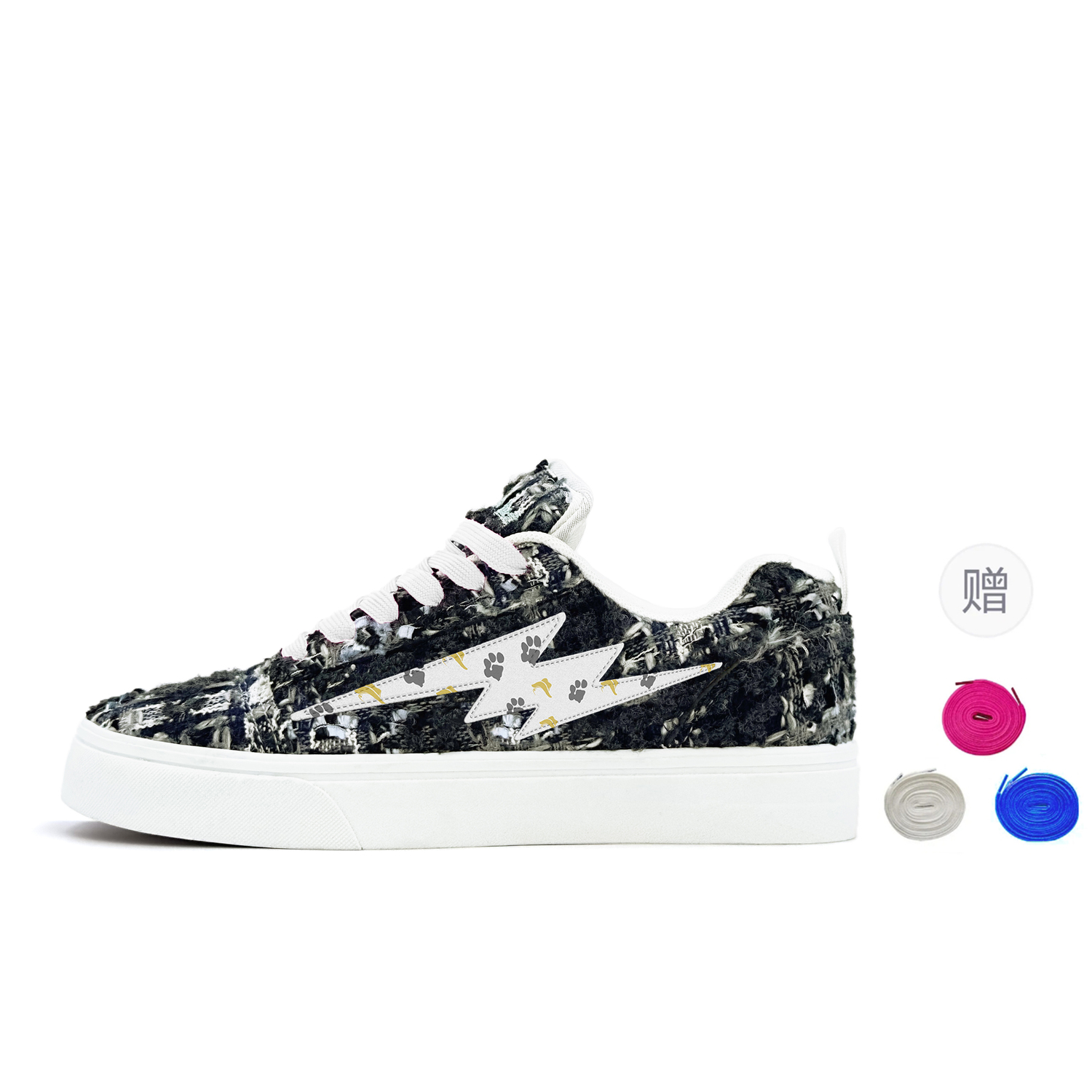 

Износостойкие, легкие и дышащие мужские лоу-топы для скейтбординга Paddington Bears, Black With Tricolor Shoelaces