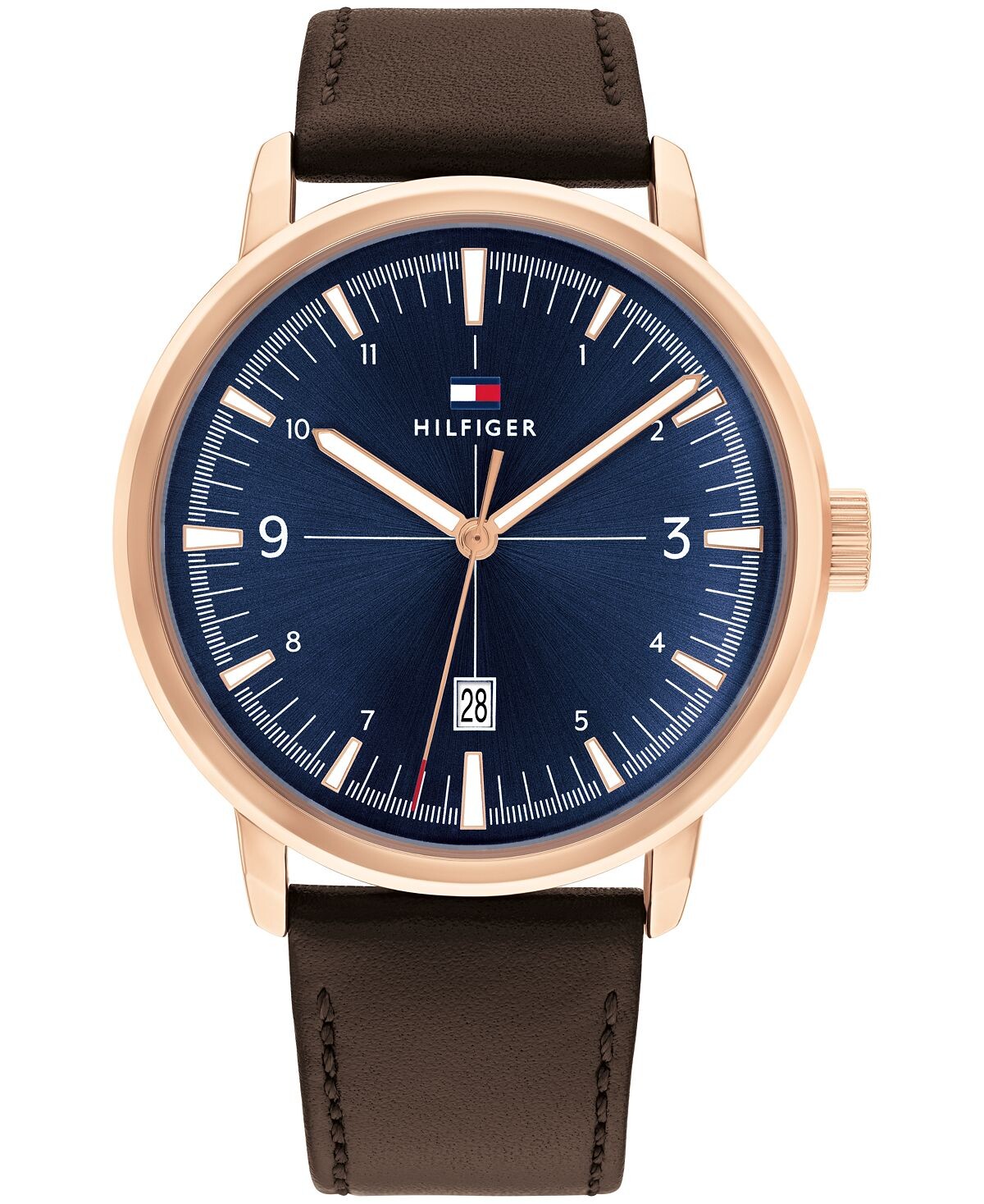 

Мужские часы с коричневым кожаным ремешком, 44 мм Tommy Hilfiger