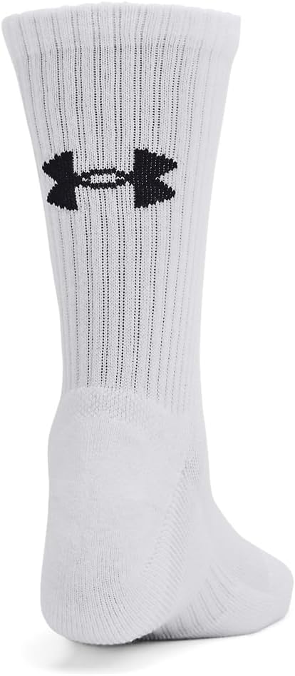 Детские хлопковые носки Under Armour для тренировок (3 пары), (100) White/White/Black — фото 2