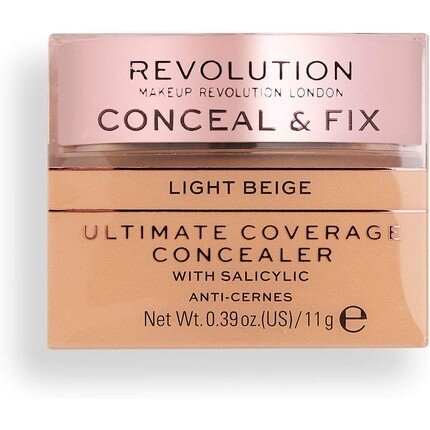 

Makeup Revolution Conceal & Fix Ultimate Coverage Concealer Светло-бежевый 11G, Revolution Beauty