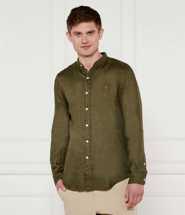 

Льняная рубашка Slim fit Polo Ralph Lauren, серый