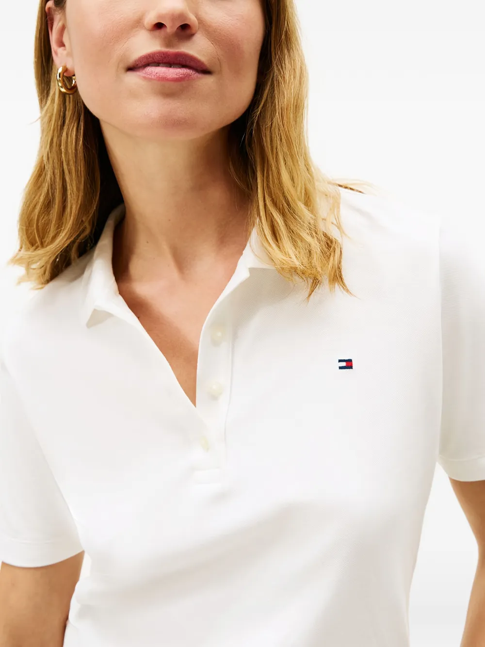 Рубашка-поло с короткими рукавами и воротником Tommy Hilfiger, белый — фото 4