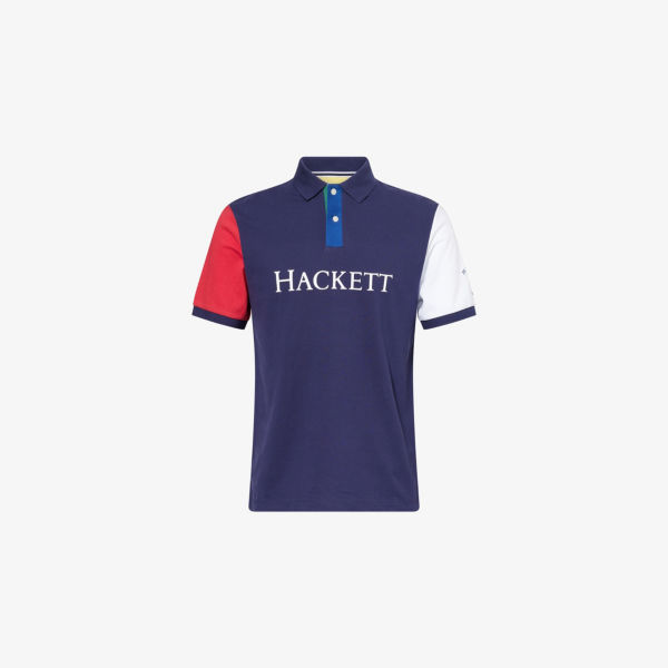 

Поло Hackett Heritage из хлопкового пике с вышитым логотипом, синий