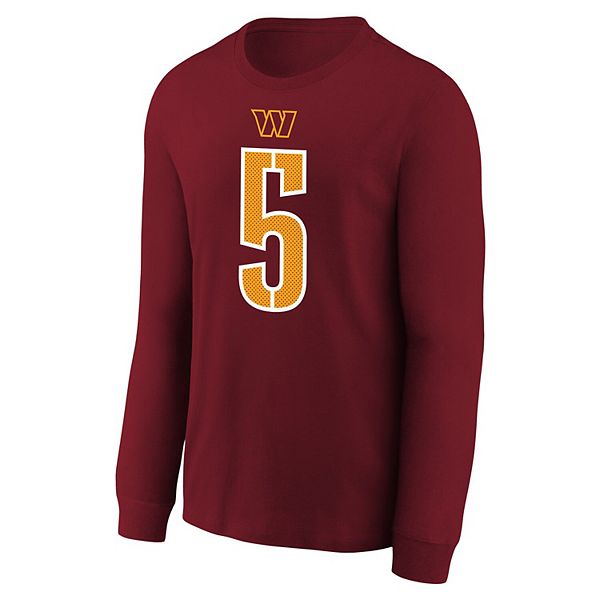 Футболка с длинным рукавом Youth Jayden Daniels burgundy Washington Commanders с именем и номером игрока Nike — фото 3