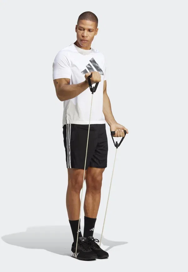 Спортивные шорты Essentials piqué 3 stripes sports shorts Adidas Performance, черный/белый — фото 2