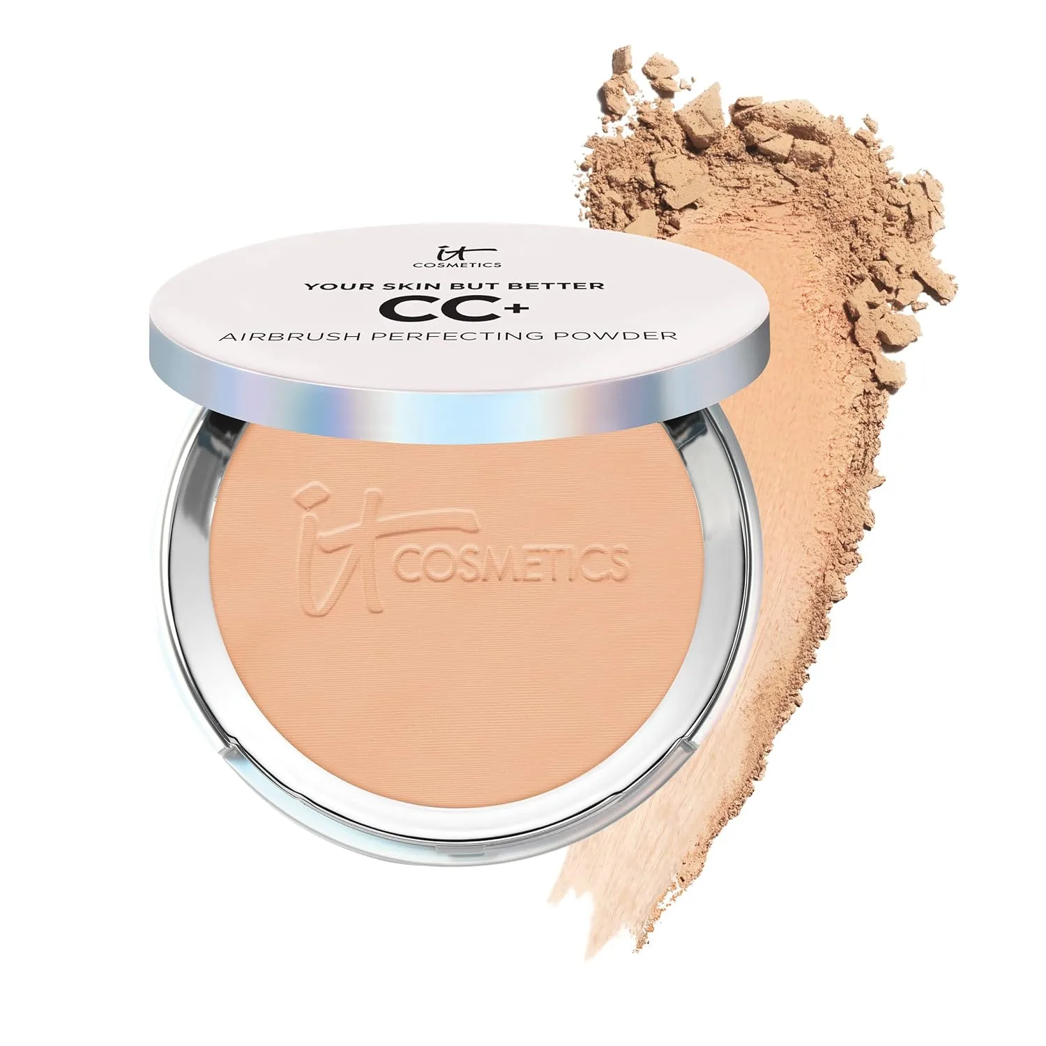 Пудра-основа IT Cosmetics CC+ Airbrush Perfecting Powder Foundation, с эффектом аэрографа, средний тон с теплыми подтонами