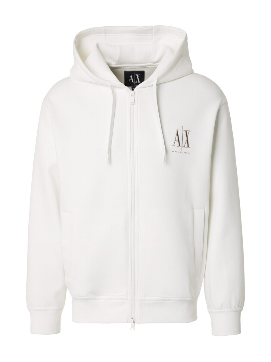 

Толстовка с капюшоном на молнии ARMANI EXCHANGE Zip-Up Hoodie, белый
