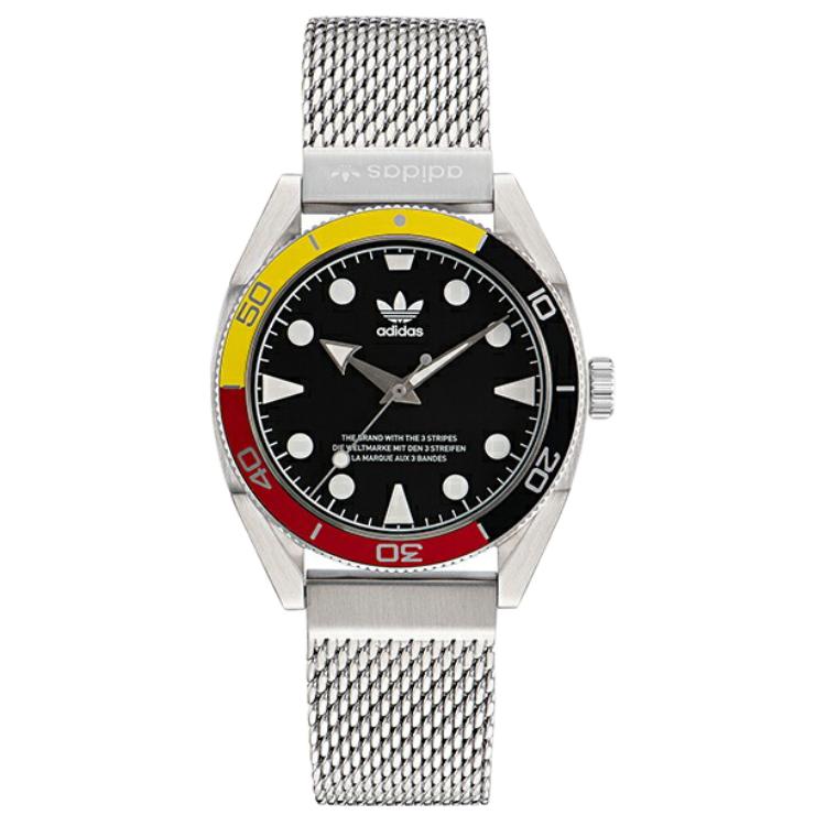 

Adidas Originals Наручные часы EDITION с кварцевым механизмом, ремешком из нержавеющей стали, диаметром 42 мм, черным циферблатом, унисекс