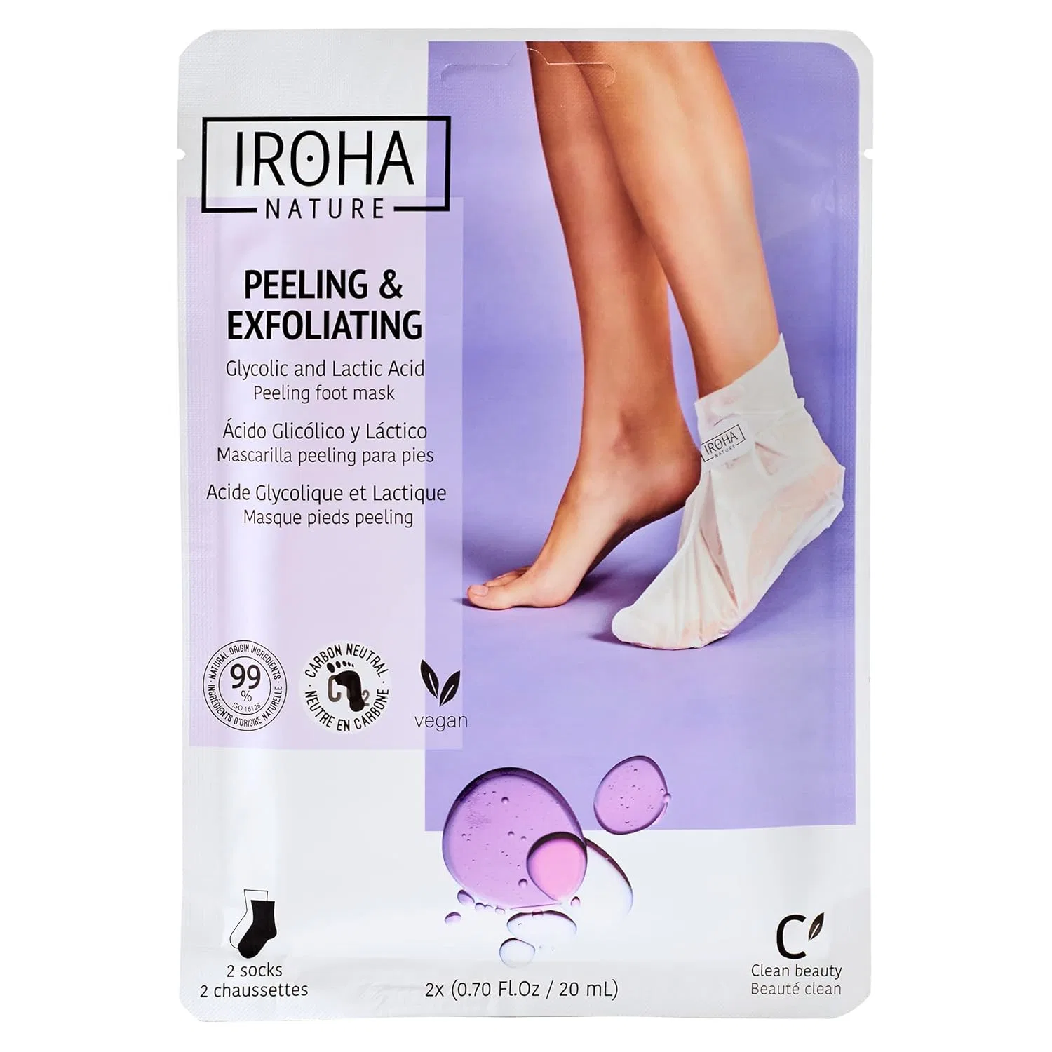 Отшелушивающие носочки для ног с лавандой Iroha Nature Iroha Nature