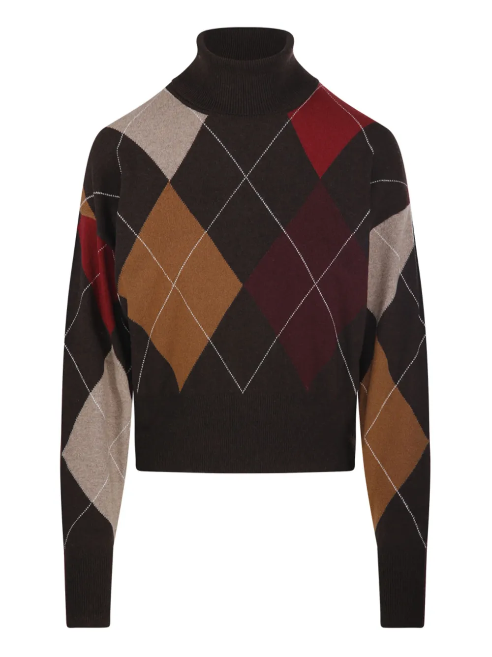 

Свитер с высоким воротником и узором Nude, красный