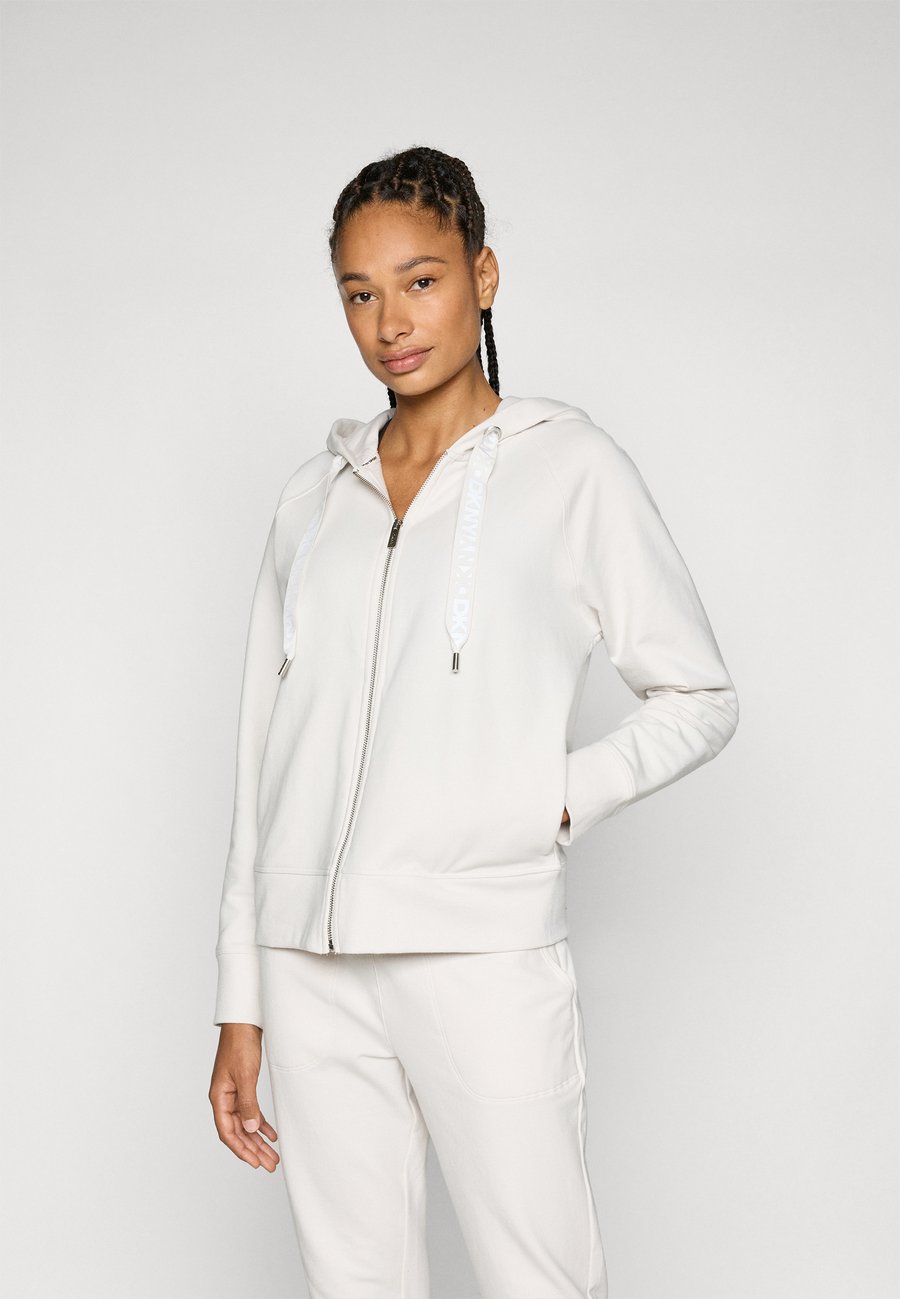 

Толстовка DKNY TWO TONE LOGO DRAWCORD ZIP HOODIE, Sand/Off-White