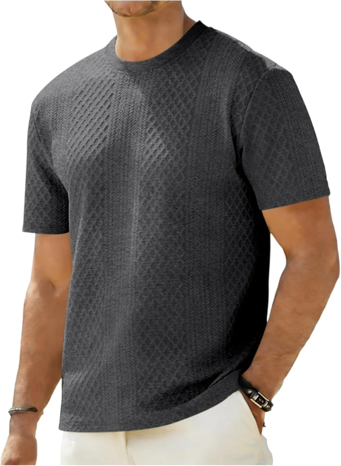 

Мужская футболка с коротким рукавом и круглым вырезом