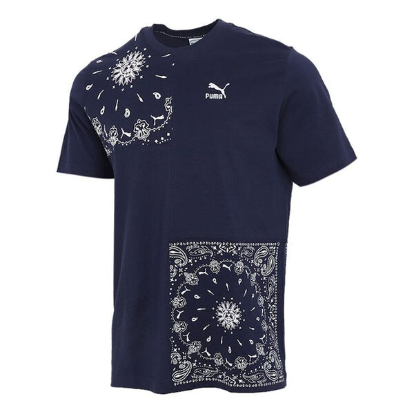

Футболка ob patchwork t-shirt 'navy' Puma, синий