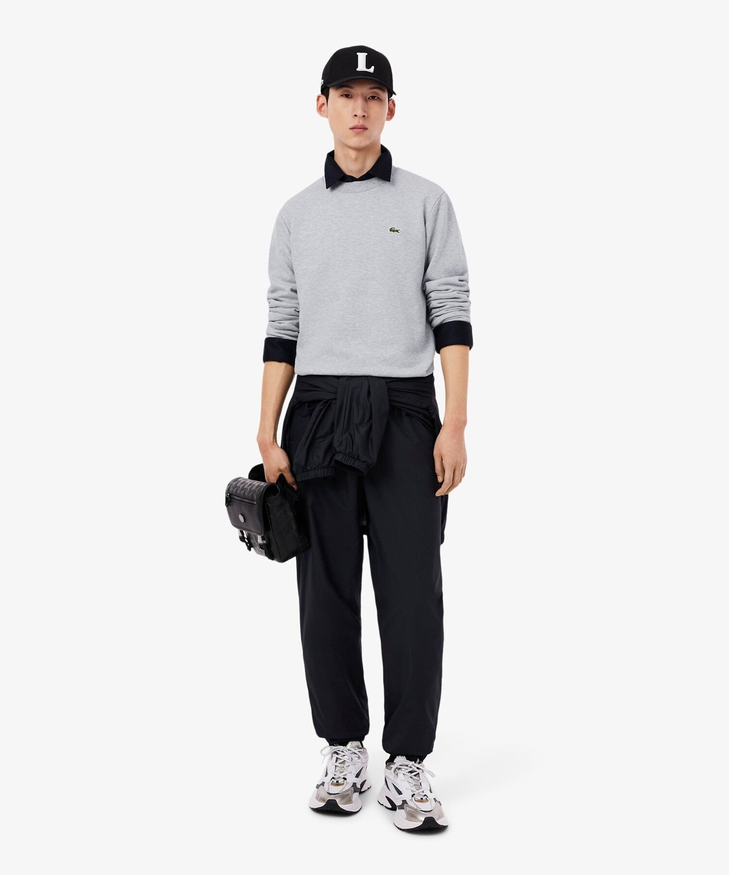 Обычная толстовка с круглым вырезом LACOSTE, Gray — фото 4
